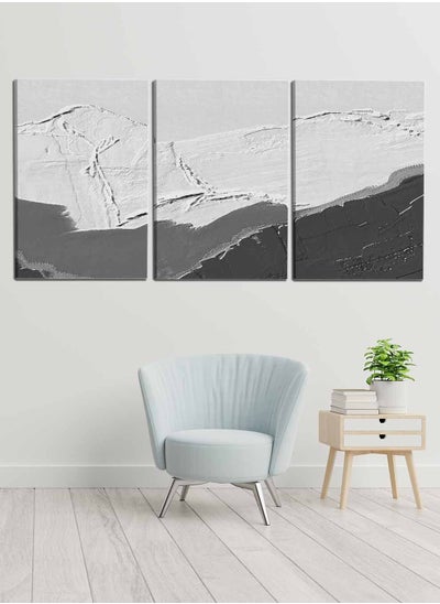 Buy Set Of 3 Framed Canvas Wall Arts Stretched Over Wooden Frame, Abstract Murals Carpet Paintings, For Home, Living Room, Office Decor in Saudi Arabia