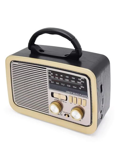 Buy Radio FM - AM - SW Gold/Brown/Black Bluetooth Portable Audio TF Card  USB Flash disk Aux playback in Saudi Arabia