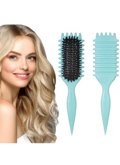 Buy Curl Define Styling Brush,Curly Hair Brush, Wet Dry Detangler Hair Brush, The Essential Tool For Shaping And Styling Your Curls, Achieve Perfectly Defined Curl (Green) in Saudi Arabia