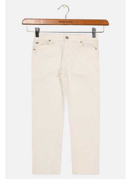 اشتري Kids Girl Tapered Fit Plain Chino Pants, White في الامارات