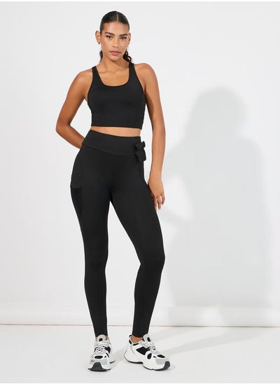 Buy Mini Waist Pouch Detail Side Pocket Leggings in Saudi Arabia