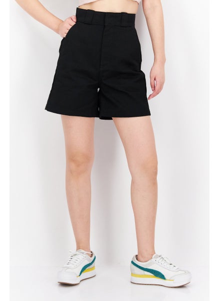 Buy Women Solid Chino Short, Black in UAE