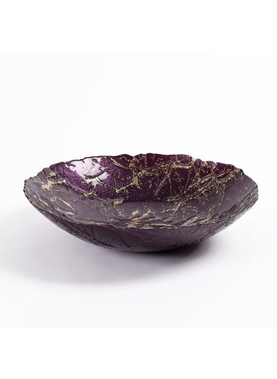 Buy Carrara Decorative Bowl, Purple & Gold - 33x6.5 cm in UAE