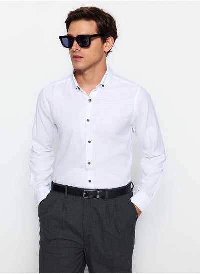 اشتري White Slim Fit Textured Cotton Shirt TMNAW23GO00162 في مصر