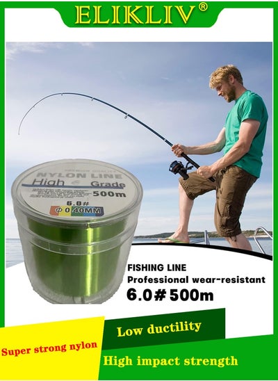 Buy Hot Sale Must-Have! 100% super strong nylon fishing line, low elongation, high abrasion resistance, abrasion resistance and tear resistance, fast water cutting, 500M large reel, high impact strength, smooth elasticity and multi-purpose, suitable for sea and light fishing in Saudi Arabia