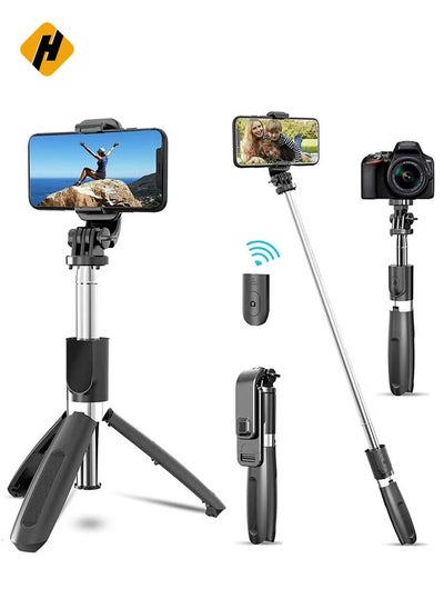 اشتري Selfie Stick ، ​​3 في 1 ترايبود Selfie Stick القابل للتمديد مع حامل الهاتف اللاسلكي اللاسلكي القابل للفصل في الامارات