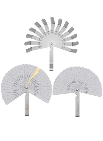 اشتري Stainless Steel Feeler Gauge Dual Marked Metric SAE Offset Valve Thickness 32Pieces, 26 Pieces, 16 Pieces for Measuring Width في الامارات