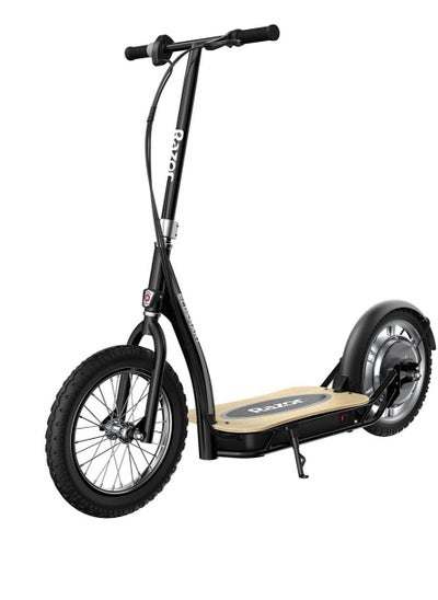 اشتري E Scooter Ecosmart Hd Sup 25 كم/ساعة، إطارات مملوءة بالهواء مقاس 16 بوصة، سطح عريض من الخيزران، محرك مدفوع بمحور عزم دوران عالي 350 وات، نطاق يصل إلى 15.5 ميل في الساعة و12 ميل، دفع خلفي، أسود في الامارات