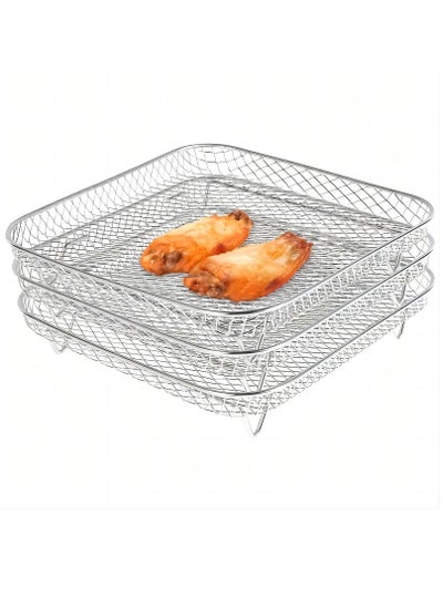 Buy 1set Air Fryer Accessories Three Layer Set Grill Rack, Steam Rack, Dehydration Rack, Barbecue Basket, Barbecue Rack, Drain Basket, Filter Rack, Food Frying Basket, Barbecue Net, Kitchen Accessories in Saudi Arabia