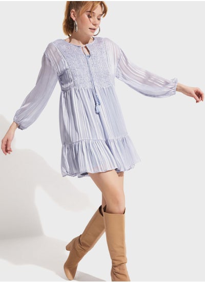 Buy Tiered Puff Sleeve Dress in UAE