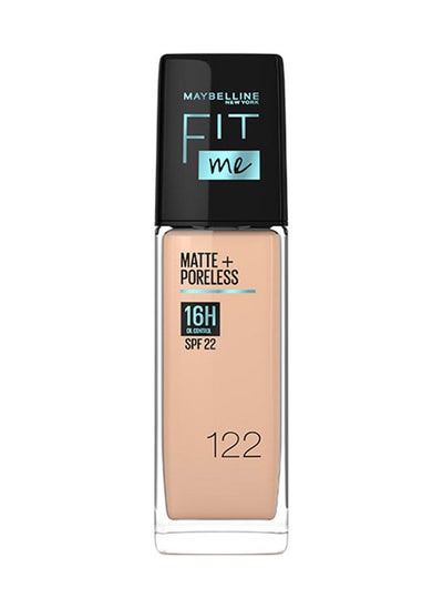 اشتري Maybelline New York Fit Me Matte & Poreless Foundation 16H Oil Control with SPF 22 - 122 في السعودية