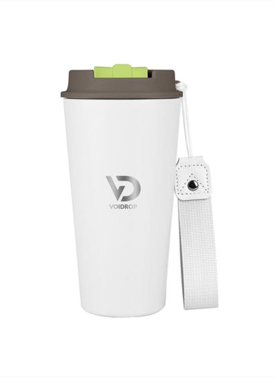 Buy Voidrop Travel cups 16oz 500ML Tumbler Coffee Travel Mug Spill Proof with Lid hot beverage travel mug thermal mug powder coating tumbler Stainless Steel outer powder coated(Mate White) in UAE