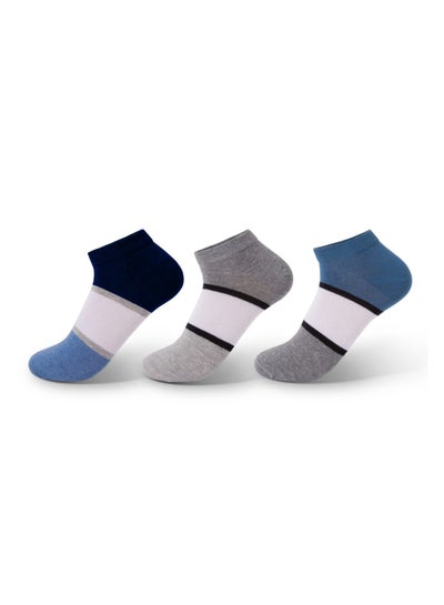 Buy Men Ankle Designed Socks Pack of 3 in Egypt