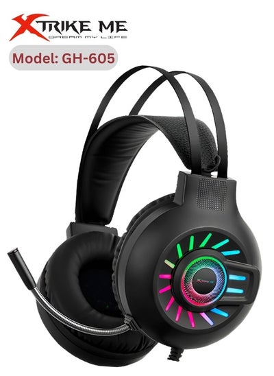 Buy Gaming Headset GH-605 Wired Stereo Gaming Headset with RGB Backlight Wired Gaming Headphone with Clear Microphone for PS5 PS4 PC and Switch in UAE