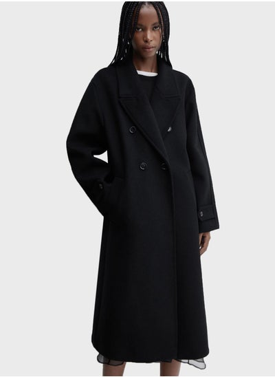 Buy Button Detail Longline Coat in UAE