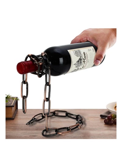 Buy Magic Wine Bottle Holder, Floating Wine Holder Steel Link Chain Wine Stand Air-Hanging Wine Rack Gravity Defying Wine Holder Illusion Wine Bottle Holder Chain Wine Bottle Stand for Kitchen Bar in UAE