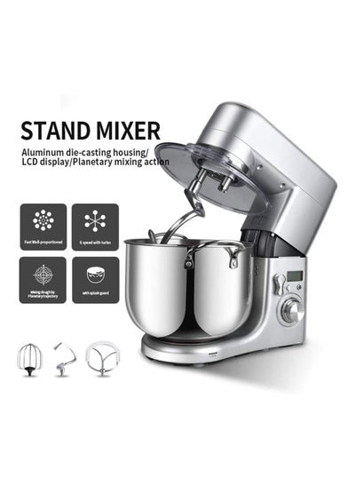 Buy 1500W Stand Mixer for Baking, Professional Powerful and Stylish Kitchen Food Mixer in Stainless Steel with Beater, Dough Hook, Whisk and 10 Litre Bowl in UAE