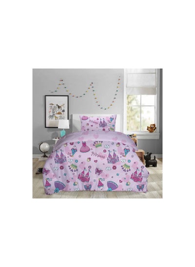 اشتري Little Princess Castle 2-piece Toddler Comforter Set 110x125cm - Pink في الامارات