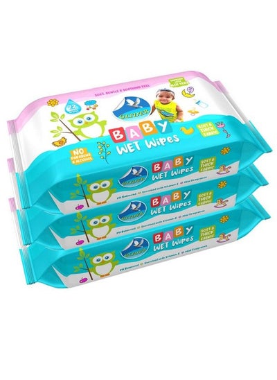 اشتري Baby Wipes ; Soft Gentle Cleansing Wipes ; Aloe Vera Vitamin E (Pack Of 3 (216 Wipes) في الامارات