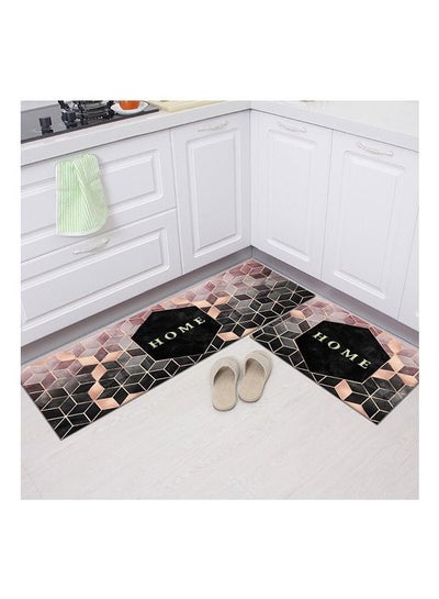 Culturalnav Kitchen Mat Set of 2 Non Slip Black Kitchen Runner Rug