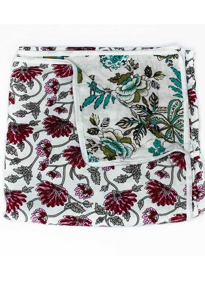 Buy Reversible baby dohar  maroon and green print in UAE