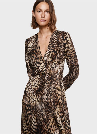 Buy Printed Slit Detail Dress in Saudi Arabia