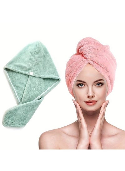 Buy Dry Hair Towel With Buttons Pink 26x17cm in Egypt