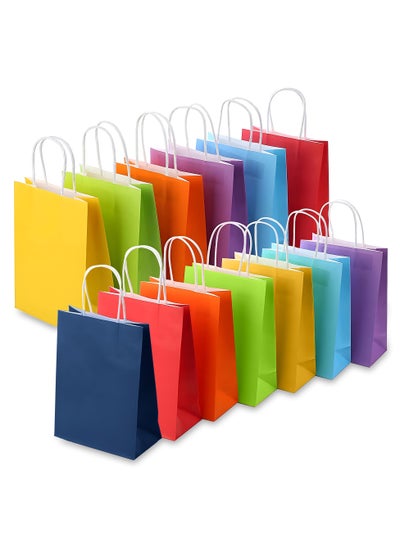 Buy Gift bags, Small Paper Bags 25-piece Set: 15x21x8 cm Gift Bag, Small Bag Set, Kraft Paper Bags for Gifts, Goodie Bags in UAE