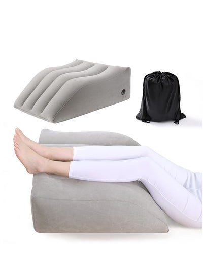 اشتري Inflatable Leg Wedge Pillow for Legs Reduce Swelling Blood Circulation Back Pain Light Grey 63x50x24cm في الامارات