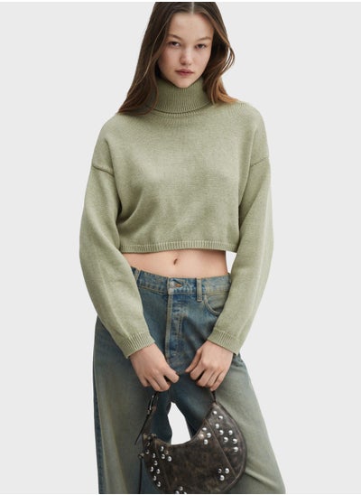 Buy Turtle Neck Knitted Sweater in UAE