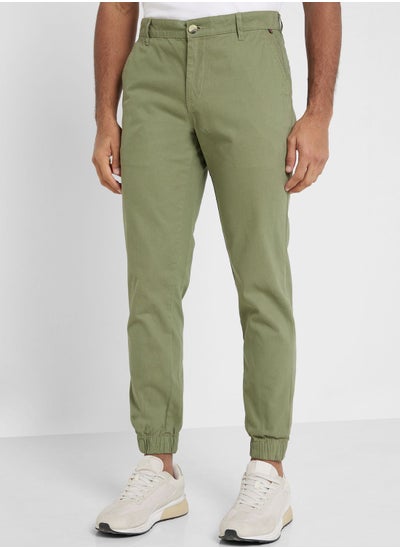 Buy Thomas Scott Men Olive Green Joggers Trousers in UAE