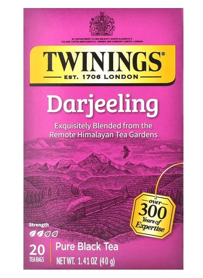 Buy Pure Black Tea Darjeeling 20 Tea Bags 1.41 oz (40 g) in UAE