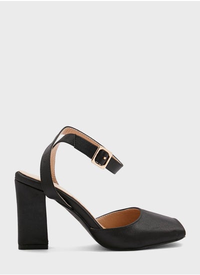 Buy Peep-toe Satin Ankle Strap Pump in Saudi Arabia