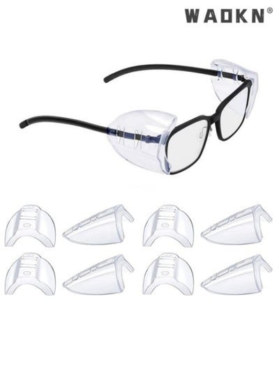 Buy 4 Pairs Safety Glasses Side Shields,Slip on Clear Side Shields,Fits Small to Medium Eyeglasses Frames Glasses Side Shields Eyeglasses Protect Side Shields in Saudi Arabia