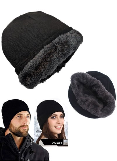 Buy Winter wool Head unisex ice cap beanie baded with fur in Egypt