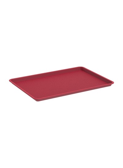 Buy 18" Serving Tray Medium Red Plastic 46x35x2 cm in Saudi Arabia