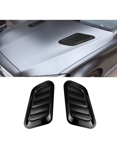 Buy Car Hood Sticker False Vents, 2pcs Universal Hood Decoration Air Vents for Car Hood Cover, Bonnet Vent Decal Air Intake Trim Cover in Saudi Arabia