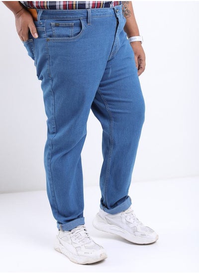 Buy Plus Solid Mid Rise Jeans with Pockets in Saudi Arabia