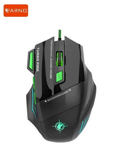 اشتري MS7 Gaming Mouse Wired Mouse Gamer Ergonomic Optical Mice For PC Laptop Games Quality 7 Buttons USB Computer في الامارات