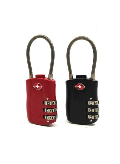 Buy CMGTYYD TSA Approved Luggage Combination Locks,Combination Padlock with Alloy Body TSA Lock for Travel Bag, Suit Case, Lockers, Gym, Bike Locks or Other(Red+Black) in Saudi Arabia