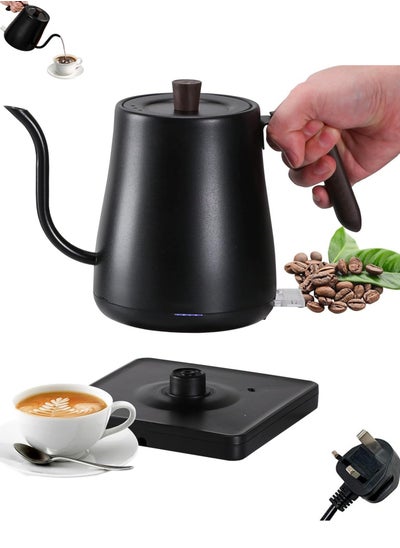 Buy Electric Kettle, 0.8L Stainless Steel Pour-Over Kettle,304 Stainless Steel Coffee Pot for Brewing Coffee and Tea (Wood Grain Black) in Saudi Arabia