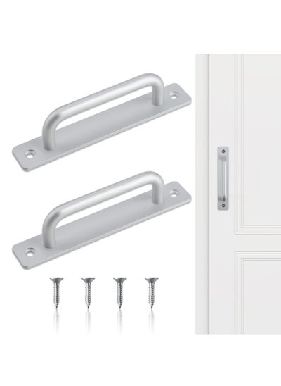 اشتري Sliding Door Handles, 2 Pcs Pull Push Door Handles, Stainless Steel Sliding Handles, Bathroom Kitchen Cupboard Cabinet Garage Shed Barn Gate Door Handles with Metal Plates (148mm x 25mm) في السعودية