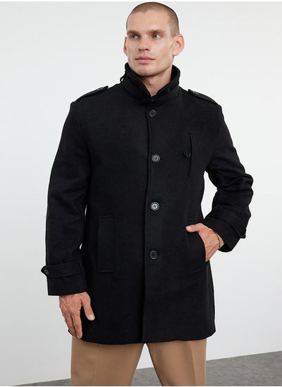 Buy Black Men's Regular Fit Winter Wool Blend Winter Coat in Egypt