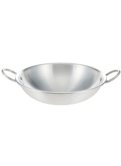 Buy Multiuse Aluminum Cooking Pot In Kitchen Making Curry Silver 35.5Cm in UAE
