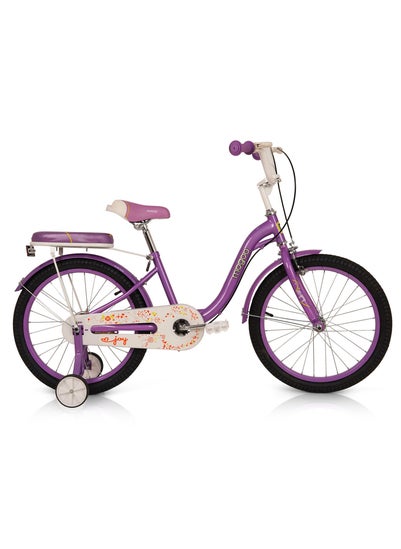 Buy Mogoo Girl's Joy Road Bike With Basket and Training Wheels for 7-10 Years Purple in UAE