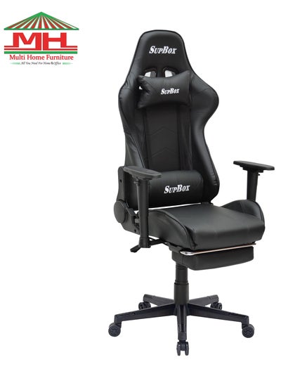 Buy MHF Gaming Chair Reclining High Back PU Leather Office Chair with Headrest and Lumbar Support, Adjustable Swivel Video Game Chair MH-FR8886-BLACK in UAE