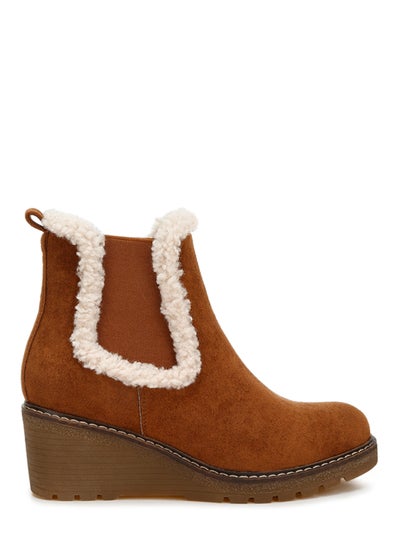 Buy Faux Fur Lined Chelsea Boots in Tan in UAE