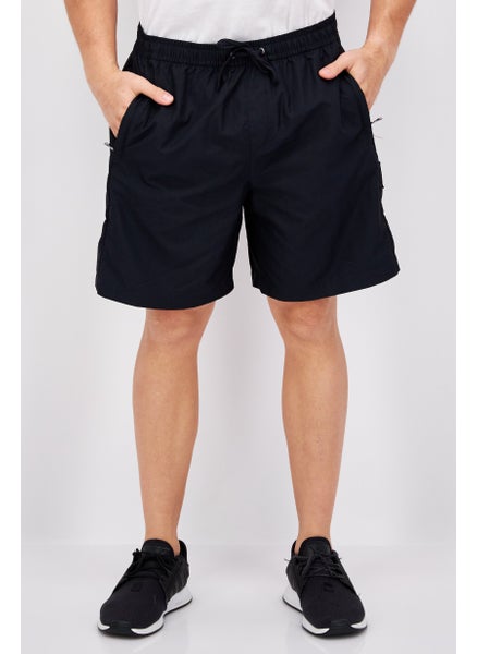 Buy Men Brand Logo Cargo Shorts, Black in UAE