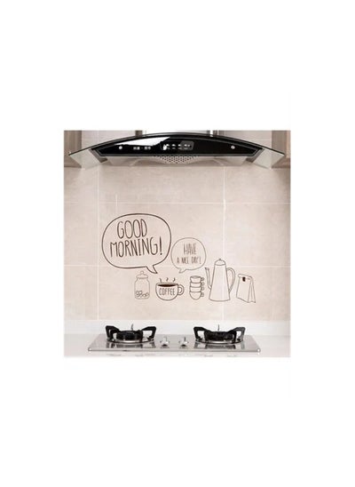 Buy Home Clearance Sale Good Morning Kitchen Wall Sticker Brown 60x90centimeter in UAE