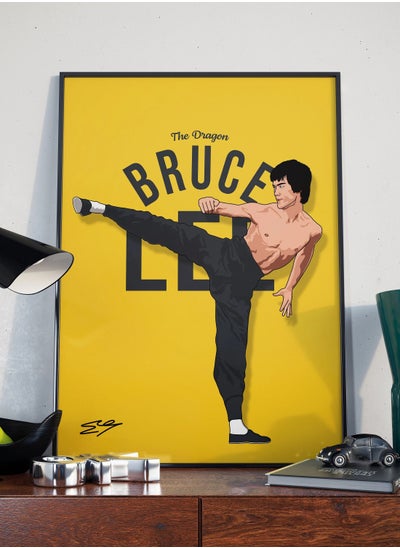 Buy Bruce Lee Martial Arts MMA Poster with Frame 30x40cm in UAE